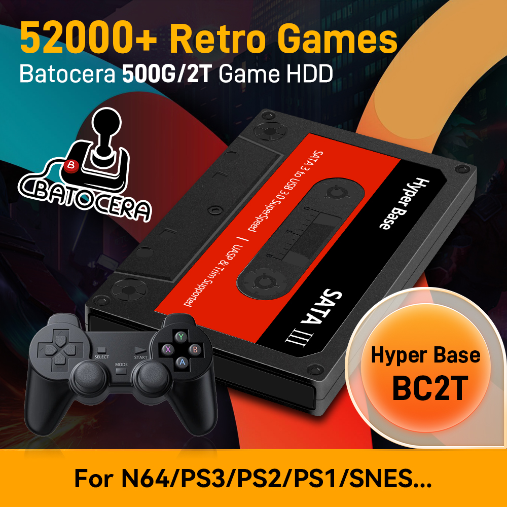 Gaming Console Video Game - Batocera 500G/2T Emulator Game Hard Drive