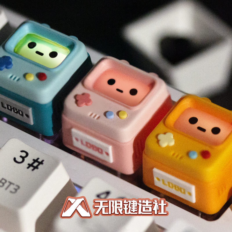 Gaming Console Keyboard - Retro gaming console translucent keycaps personalized