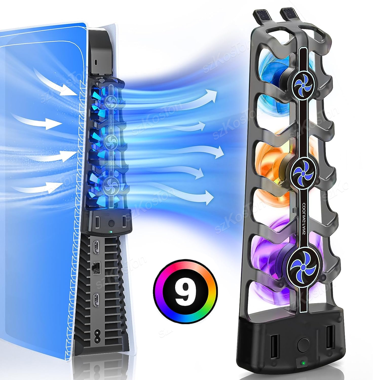 Console Cooling Fan - RGB Cooling Fan for PS5 Efficient