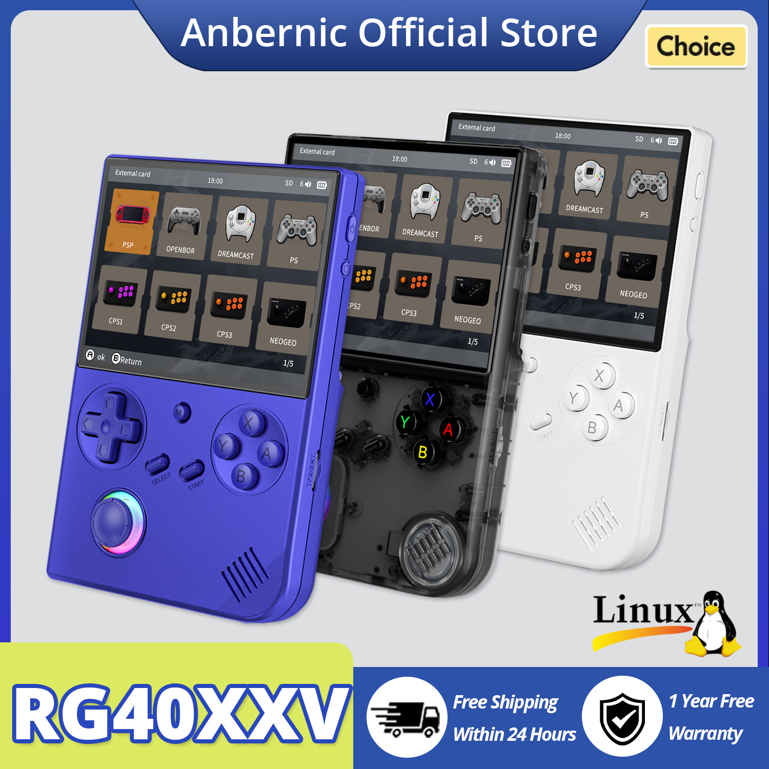 Gaming Console Bluetooth - ANBERNIC RG40XX V Handheld Game Console