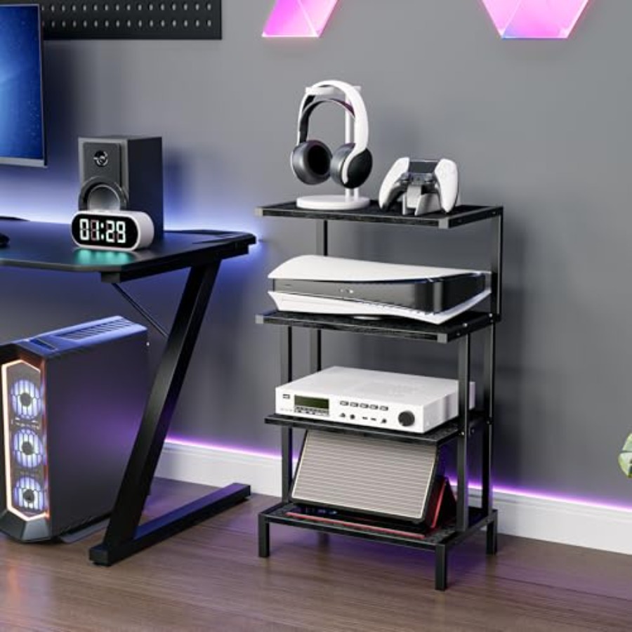 Media Stand Gaming Shelf 4 Tie - Gaming Console Video Game 评论和价格