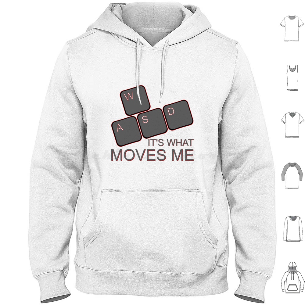 Wasd Moves Me Hoodies Long Sle - Gaming Console Keyboard 评论和价格