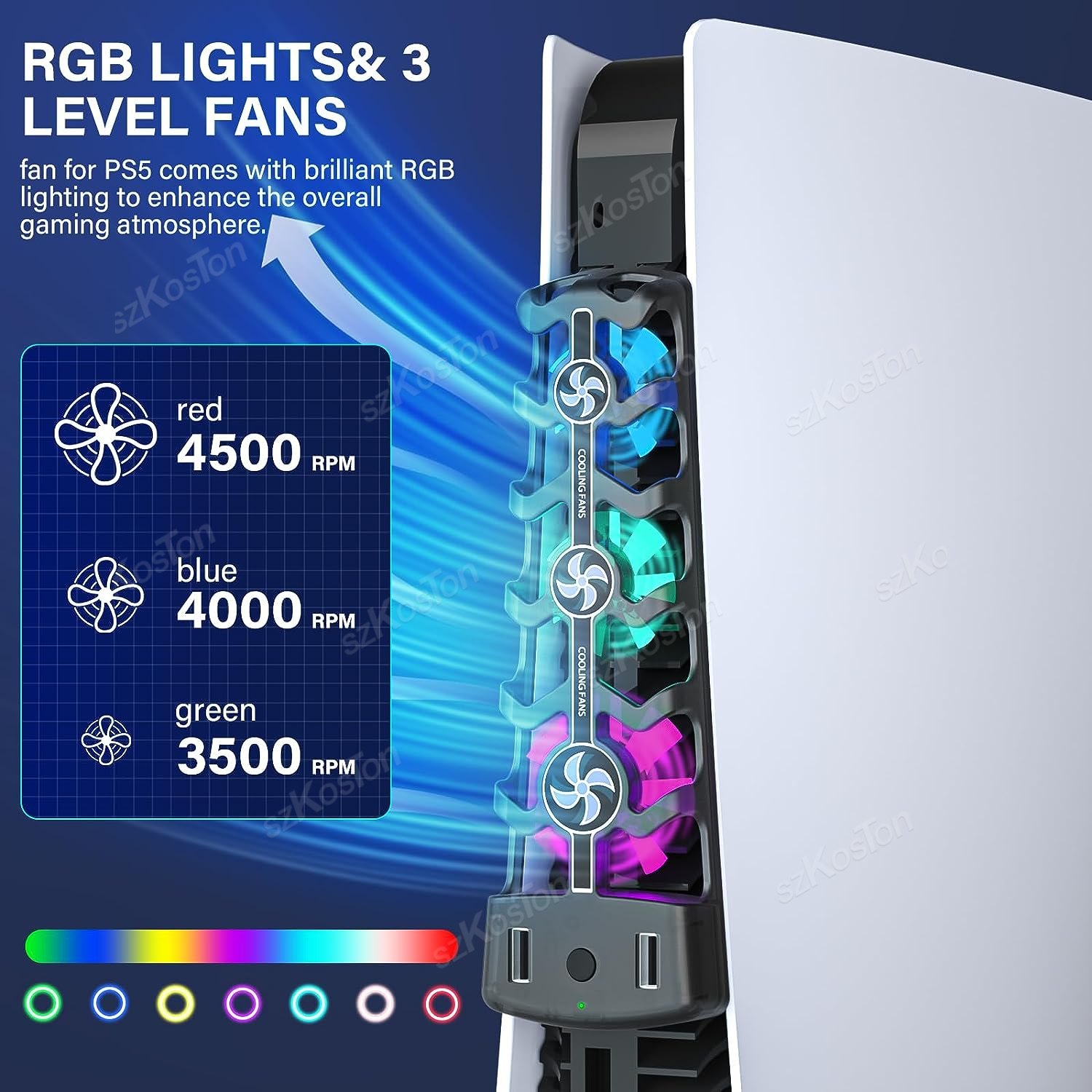 RGB Cooling Fan for PS5 Effici - Console Cooling Fan 评论和价格