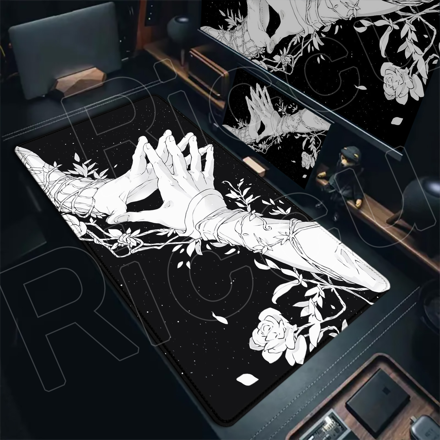 HD Large Black White XXL Gothi - Gaming Console Keyboard 评论和价格